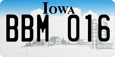IA license plate BBM016