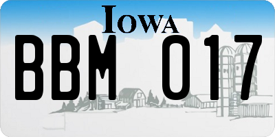 IA license plate BBM017