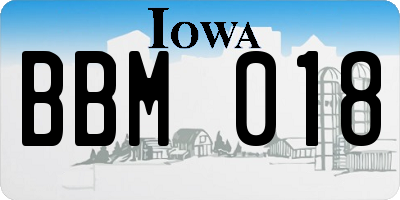 IA license plate BBM018