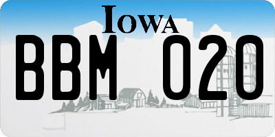 IA license plate BBM020