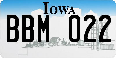 IA license plate BBM022