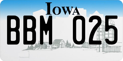 IA license plate BBM025