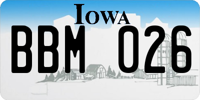 IA license plate BBM026