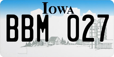 IA license plate BBM027