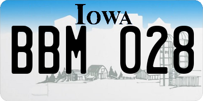 IA license plate BBM028
