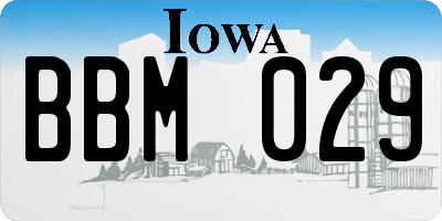 IA license plate BBM029