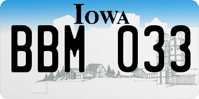 IA license plate BBM033