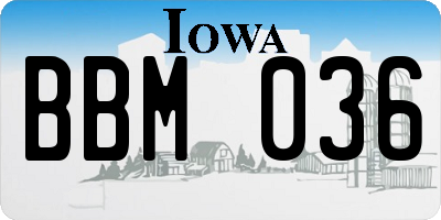 IA license plate BBM036