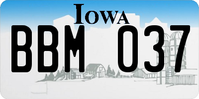 IA license plate BBM037