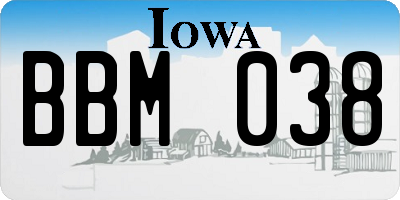 IA license plate BBM038