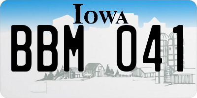IA license plate BBM041