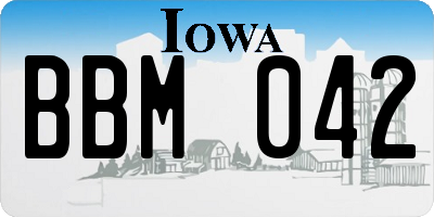 IA license plate BBM042