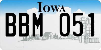 IA license plate BBM051