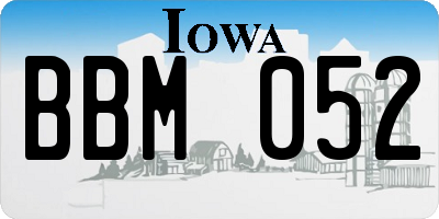 IA license plate BBM052