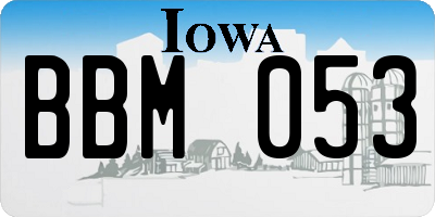 IA license plate BBM053