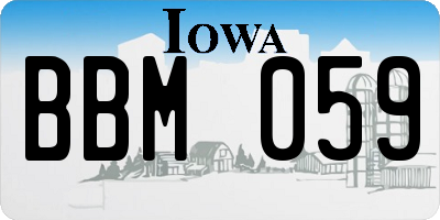 IA license plate BBM059