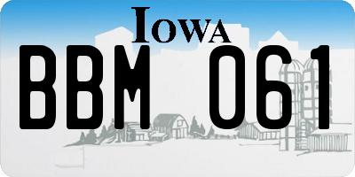IA license plate BBM061