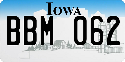 IA license plate BBM062