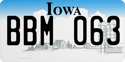 IA license plate BBM063