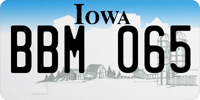 IA license plate BBM065