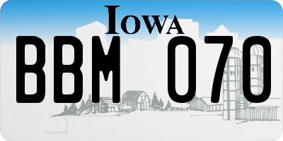 IA license plate BBM070