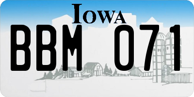 IA license plate BBM071