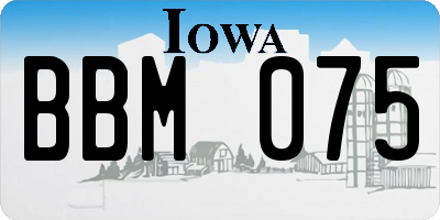 IA license plate BBM075