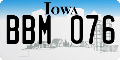 IA license plate BBM076