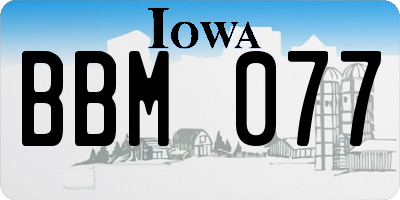 IA license plate BBM077