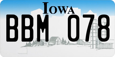 IA license plate BBM078