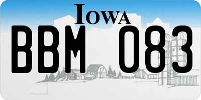 IA license plate BBM083