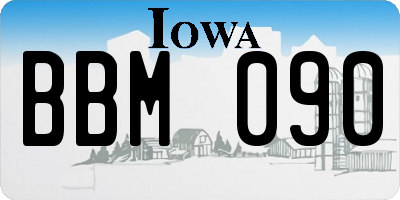 IA license plate BBM090