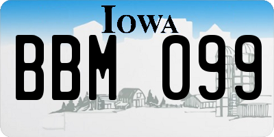 IA license plate BBM099