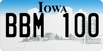 IA license plate BBM100