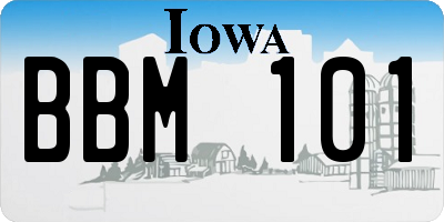 IA license plate BBM101