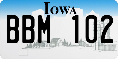 IA license plate BBM102