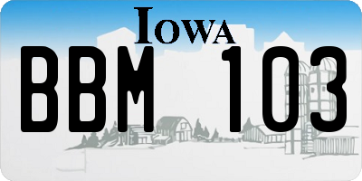 IA license plate BBM103