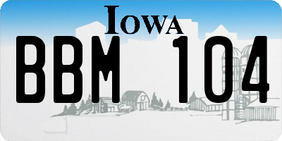 IA license plate BBM104