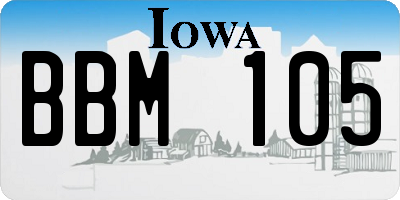 IA license plate BBM105