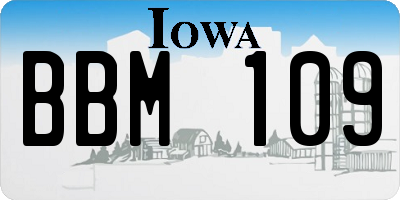 IA license plate BBM109