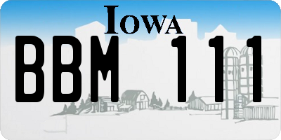 IA license plate BBM111