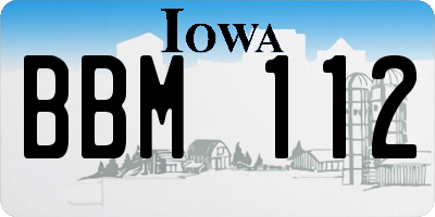 IA license plate BBM112