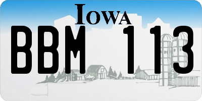 IA license plate BBM113