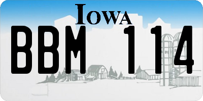 IA license plate BBM114