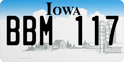 IA license plate BBM117