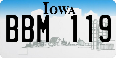 IA license plate BBM119