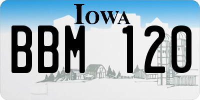 IA license plate BBM120
