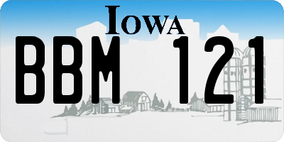 IA license plate BBM121