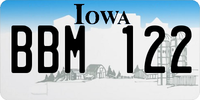 IA license plate BBM122