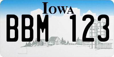 IA license plate BBM123